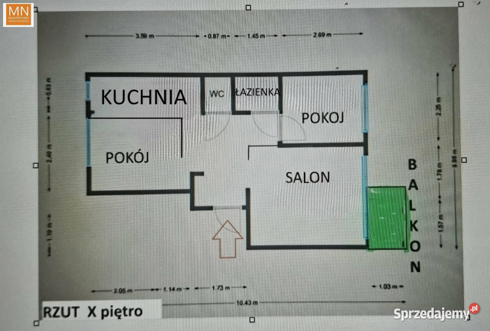 sprzedaży mieszkania 5452m2 3pok Kraków sprzedam
