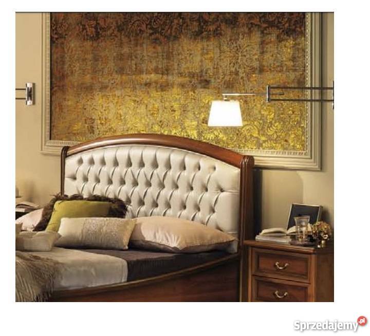 Łóżko włoskie pikowane - NOSTALGIA orzech z dekorem 160x200