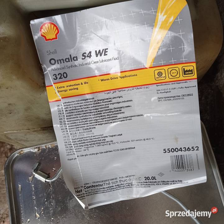 Olej Przekładniowy Syntetyczny SHELL OMALA S4 WE Kamień Pomorski