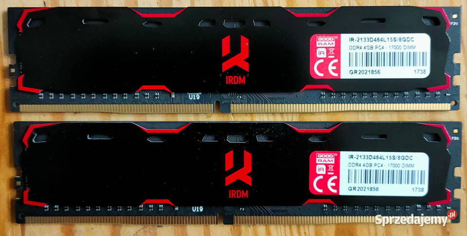 GoodRam 2x4 GB IRDM 2133D464L MHz CL15 Pamięci śląskie Sosnowiec sprzedam