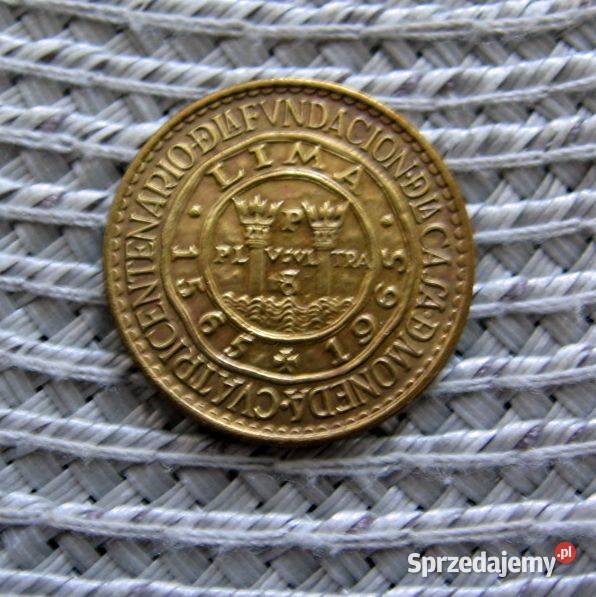 Peru 12 Sol 1965r 400 Lat Mennicy w Limie Numizmatyka wielkopolskie Kalisz