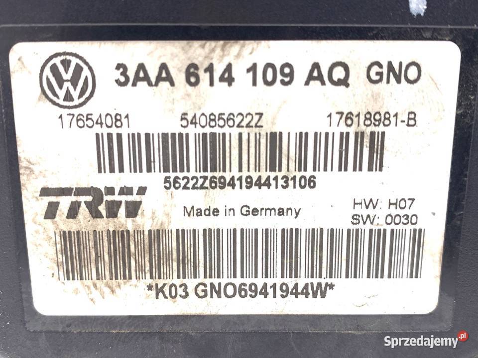 POMPA ABS VW PASSAT B7 3AA614109AQ 20 140 1015 podkarpackie