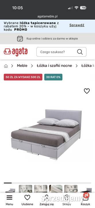 Tapicerowane łóżko kontynentalne z salonu Agata Sosnowiec