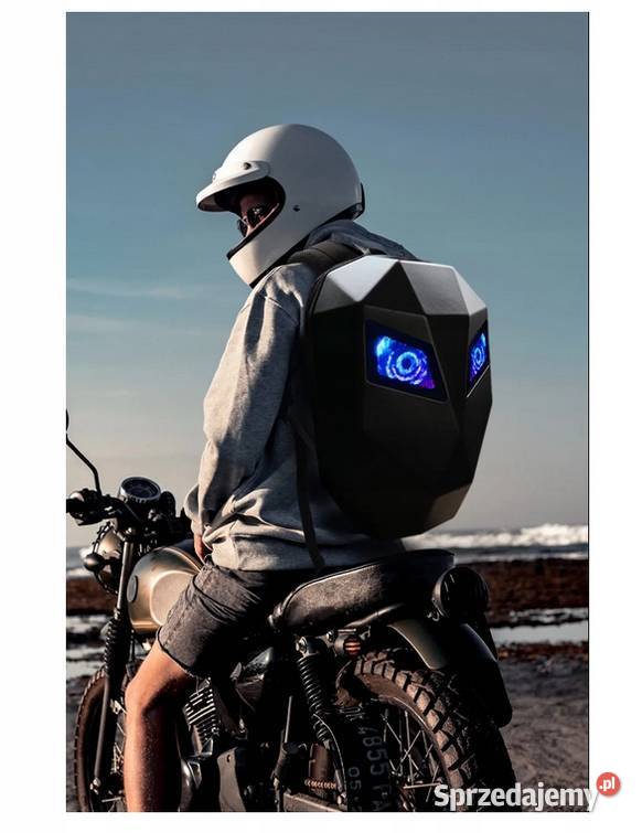 PLECAK MOTOCYKLOWY LED ANIMACJE TWARDY GARB Pozostałe Sosnowiec