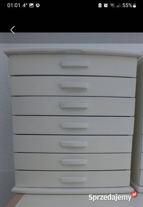 Szkatulka kasetka drewno biała 7 szuflad 28 nowa