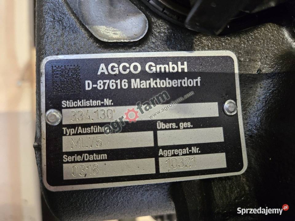 Skrzynia biegów Vario ML75 Fendt 211 310 S3 SCR dolnośląskie Byków