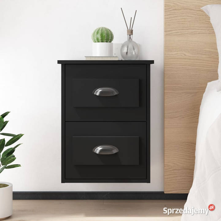 Wiszące szafki nocne 2 czarne 415x36x53 WM816395 Warszawa sprzedam
