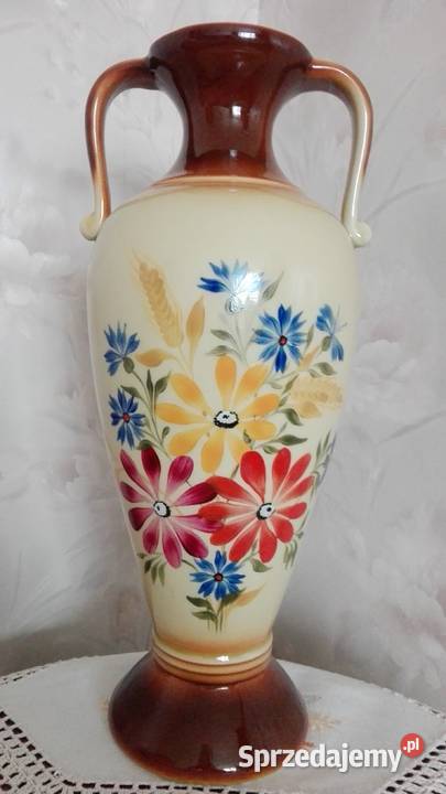 Wazon porcelit Tułowice PRL duży 44 Rękodzieło