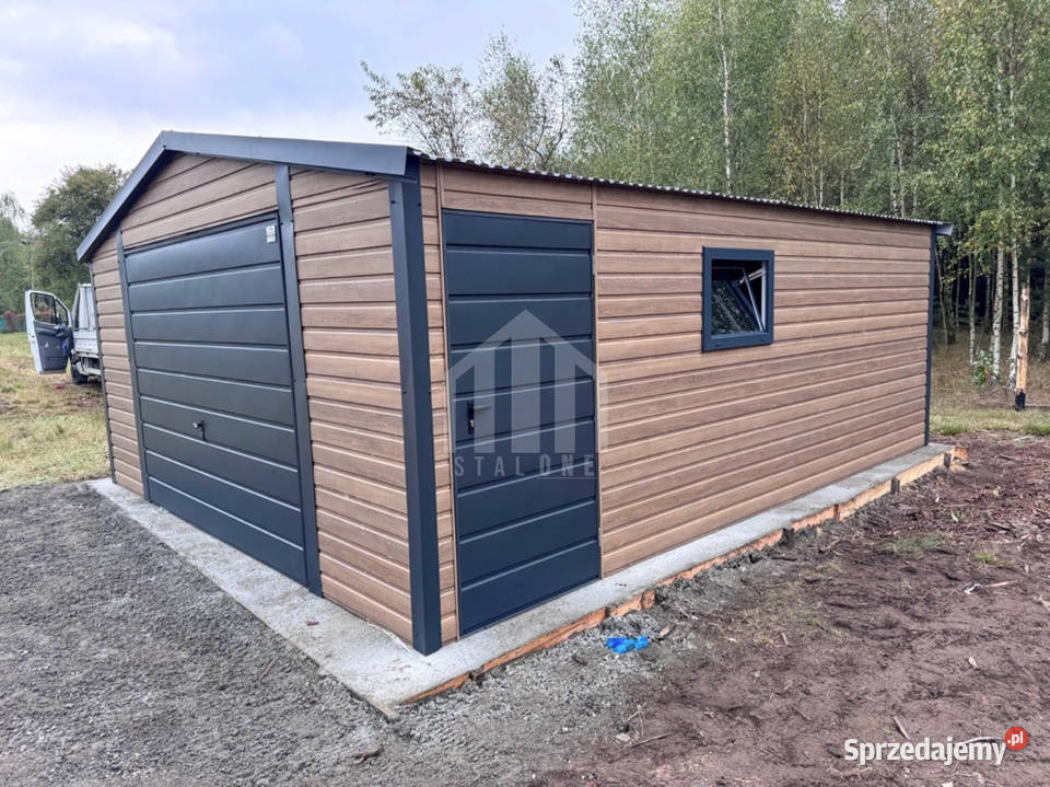 Garaż blaszany 45x5m brama uchylna drzwi okno samodzielny Września