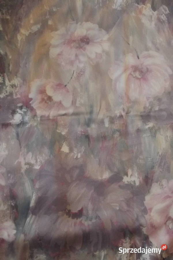 Piękny obrus kwadrat 142142 satyna kwiaty wielokolorowy Piekary Śląskie