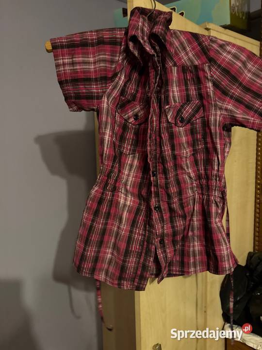 Koszula w kratę Inny materiał Krzeszów