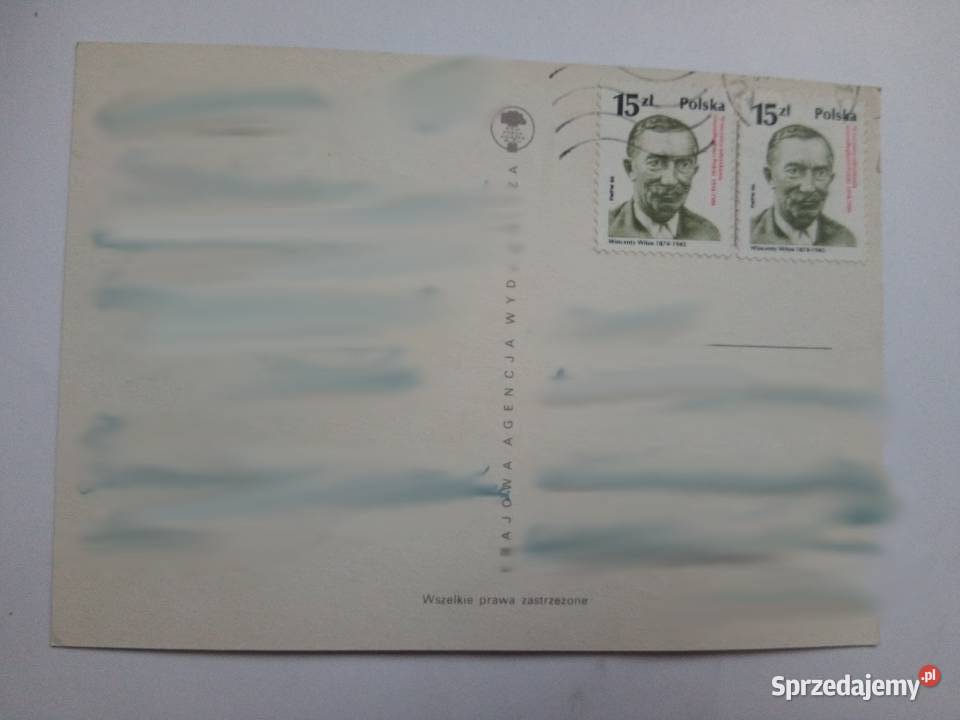 Pocztówka Kołobrzeg z 1989r 2 Znaczki