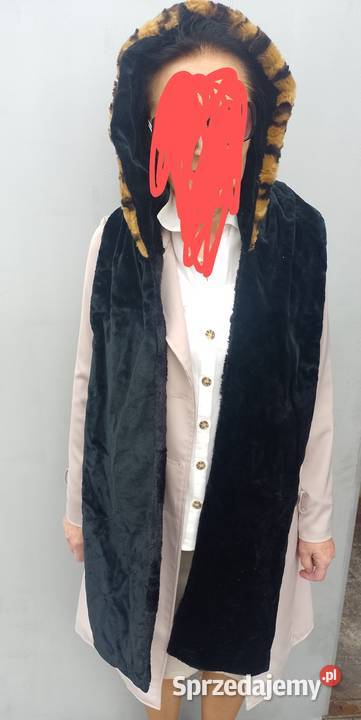 Handmade Futrzany kaptur z szalem z Madrytu Kraków sprzedam
