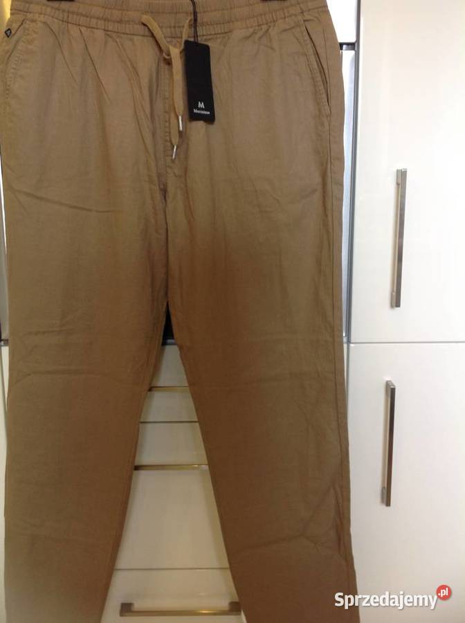 Spodnie Lniane Letnie Męskie XL NOWE Nowa Sól