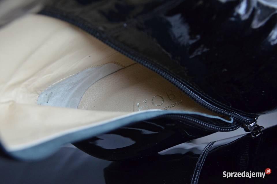 Kozaki Hobbs Roxy czarna skóra LAKIEROWANA skóra podlaskie Białystok