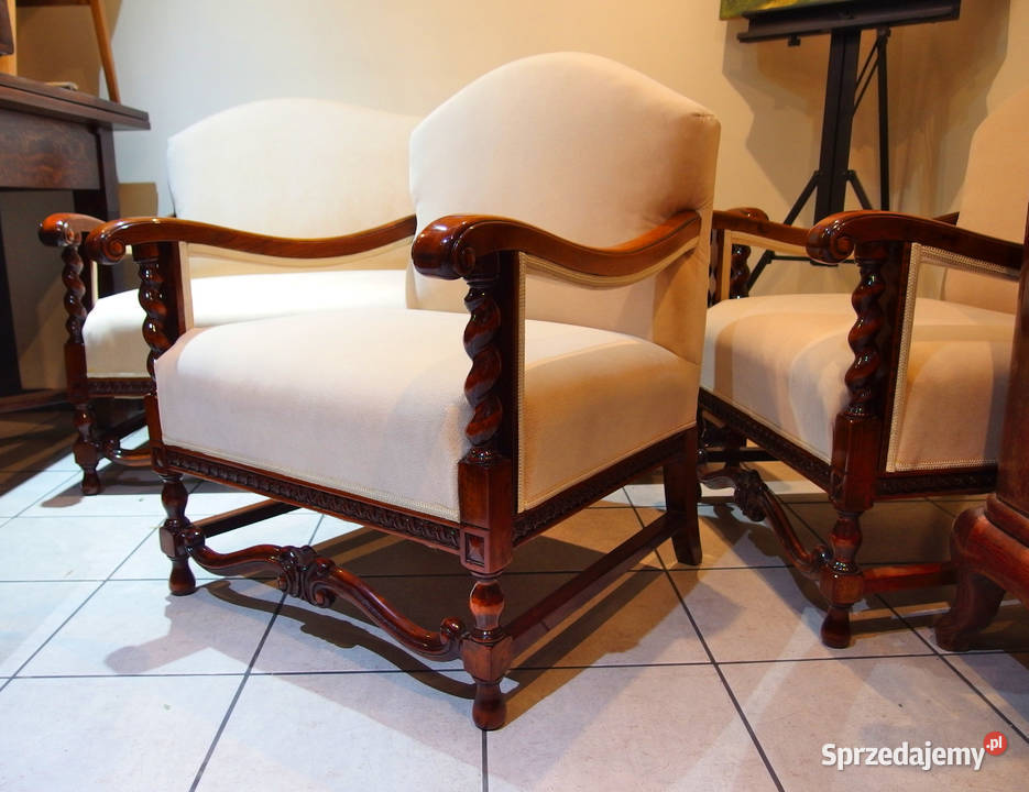 Antyki Neobarokowa sofa i dwa fotele Wągrowiec