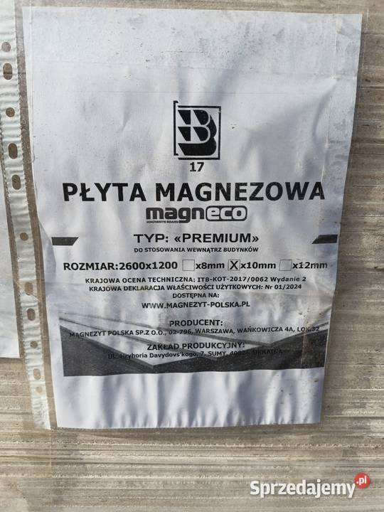 Płyty HYPOALERGICZNE magnezytowe MgO Rewolucja w Poznań sprzedam