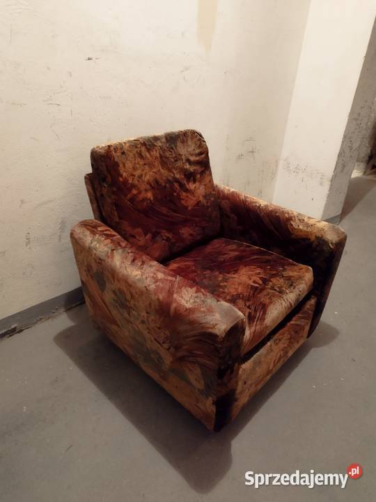 Wygodny fotel PRL na kółkach Warszawa