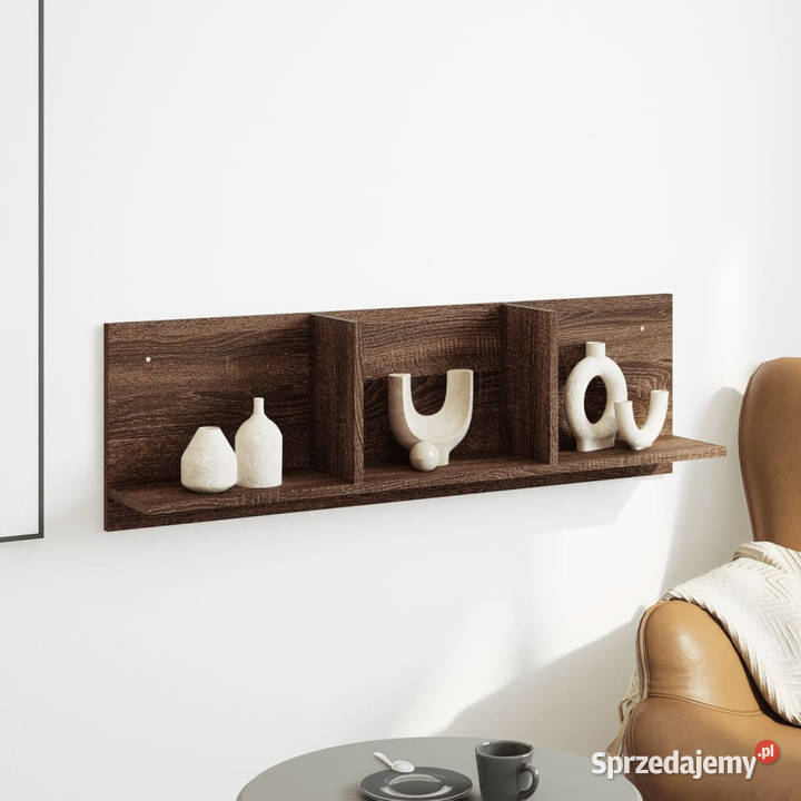 Półka ścienna 100x165x30 brązowy dąb WM854865 Warszawa