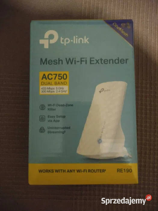 Wzmacniacz sygnału WiFi TPLink AC750 switch
