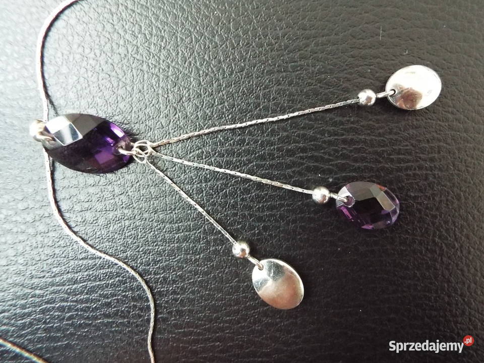 Naszyjnik srebrny z cyrkoniami srebro śląskie