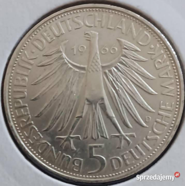 5 marek RFN Wilhelm Leibniz 1966 r menD mennicze wielkopolskie
