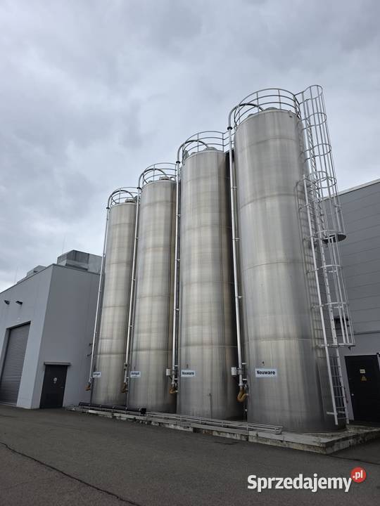 Silos, silosy, aluminiowe do granulatu, tworzywa o pojemności 4 x 62 m3