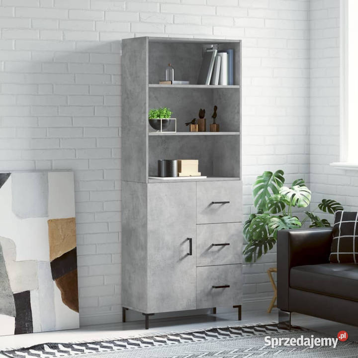 Witrynka szarość betonu 695x34x180 materiał mazowieckie Warszawa