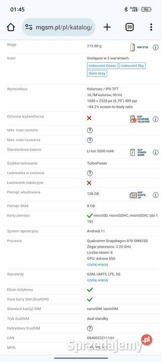 Sprzedam Motorolę G100kabel rady for Krasnystaw