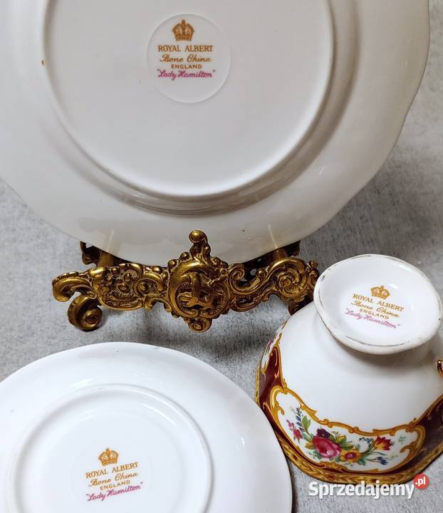 ROYAL ALBERT Lady Hamilton Burgundowy Zestaw zachodniopomorskie Szczecin sprzedam