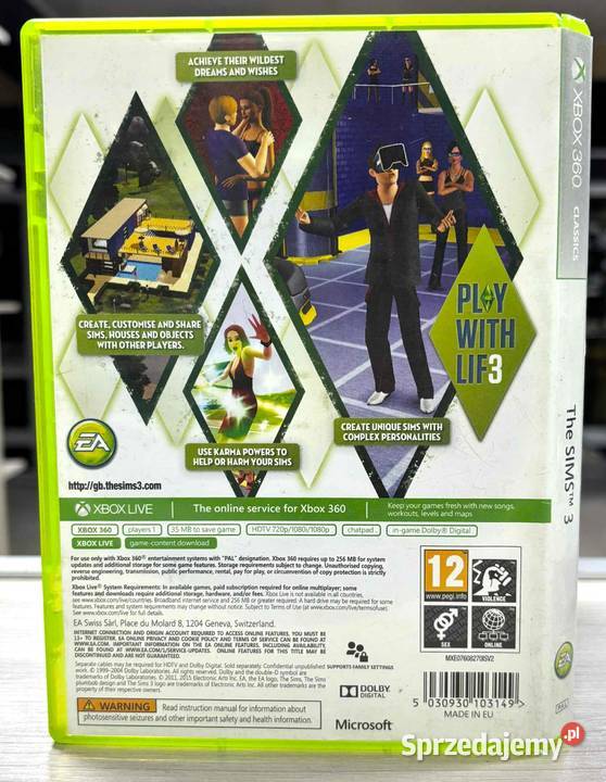 The Sims 3 Xbox 360 Xbox360 Kultura i Rozrywka Elbląg
