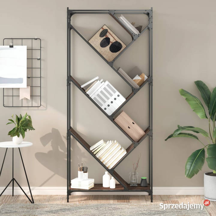 Regał brązowy dąb 79x30x180 materiał Warszawa