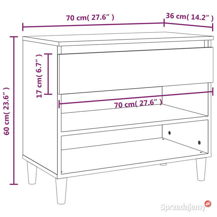 Szafka na buty szary dąb sonoma 70x36x60 Warszawa