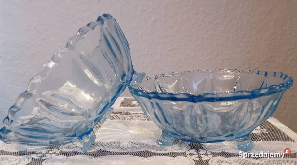 Dwie szklane salaterki Huta Ząbkowice Prawdziwy Piekary Śląskie sprzedam