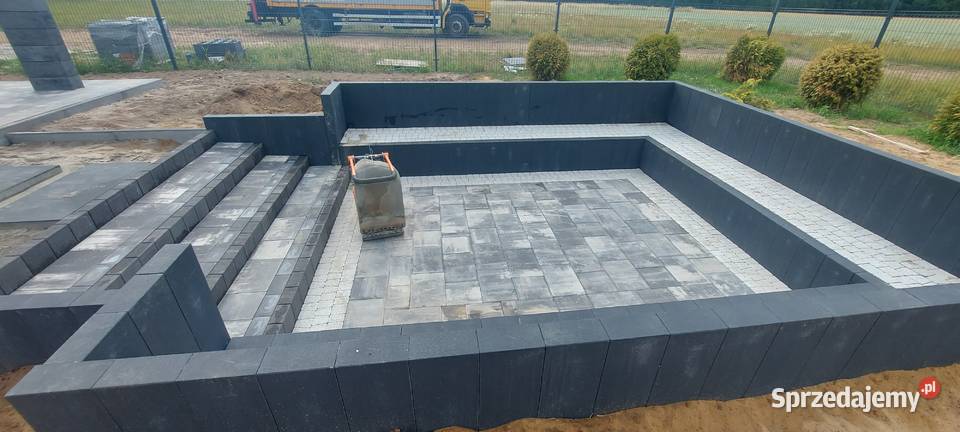 Siedlisko pod gryla Palenisko z kostki brukowej