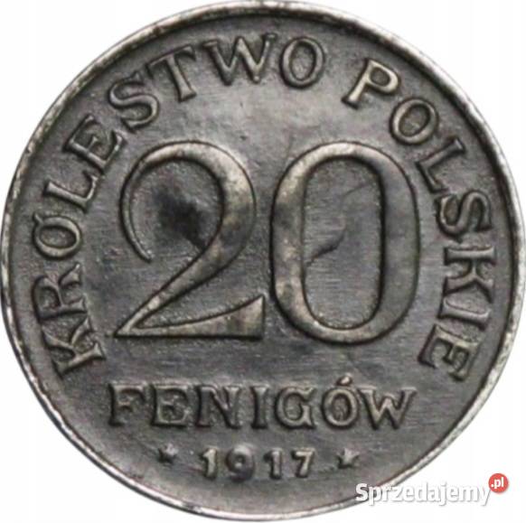 20 Fenigów Królestwo Polskie 1917 r Destrukt
