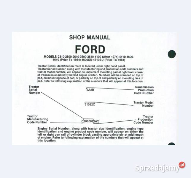 Ford 2310 2600 3600 4100 ciągnik instrukcja Pozostałe Kielce