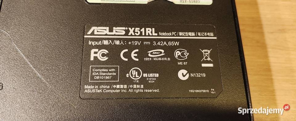 Stary laptop Asus X51RL Asus Wołomin