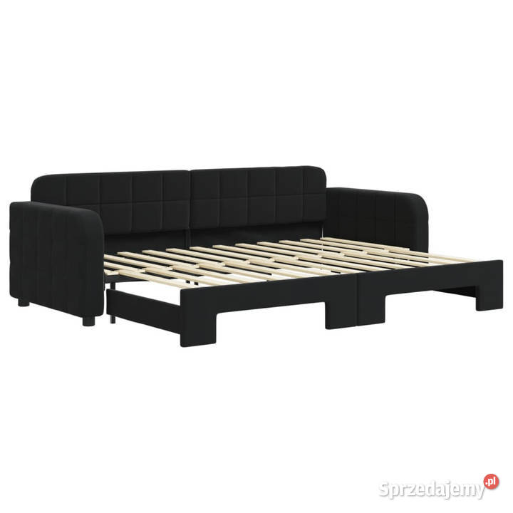 Sofa rozsuwana czarna aksamit 80x200 WM3196926 mazowieckie