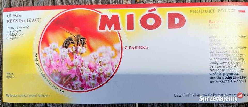 MIÓD KRAJOWY PRODUKT POLSKI RZEPAKOWY MNISZEK Inowrocław