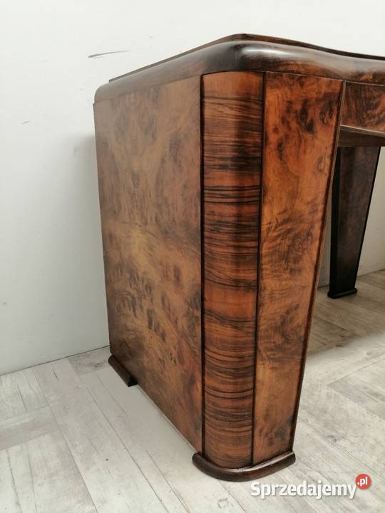 biurko art deco stare do biura orzech duże łódzkie Radomsko