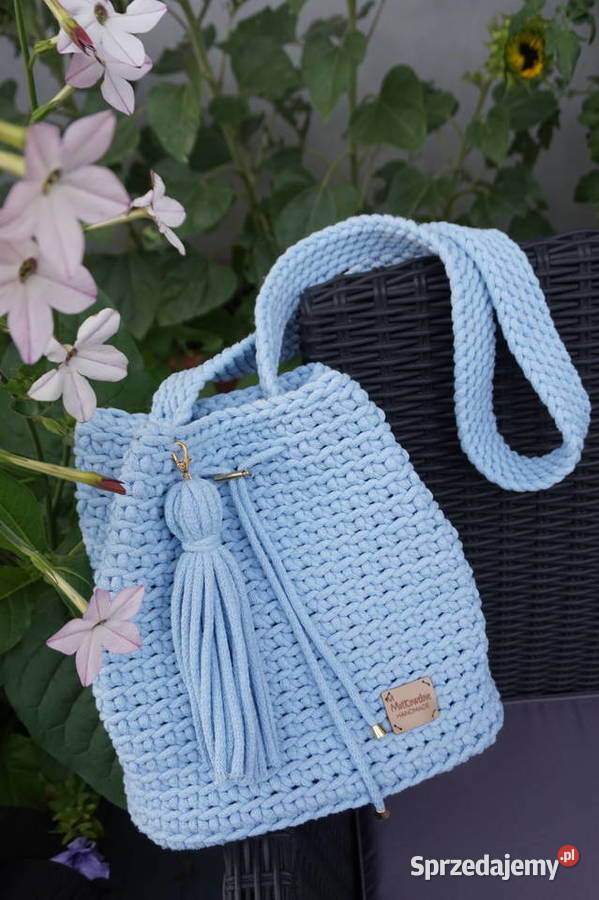 Torba torebka ze sznurka bawełn handmade Józefów