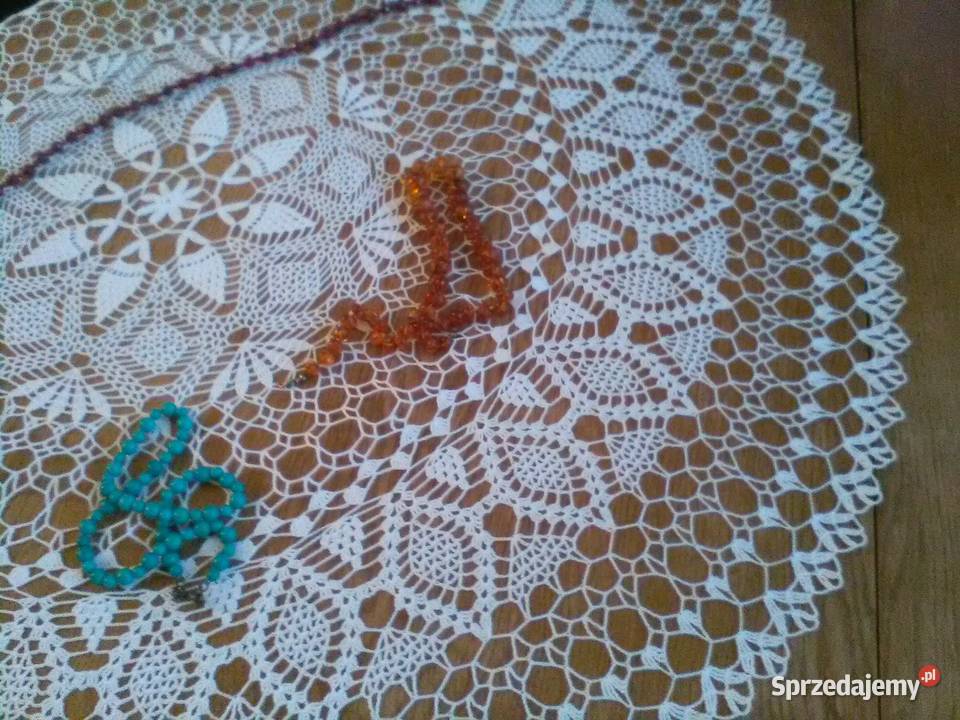 NOWY Obrus ręcznie robiony na szydełku wyszywany biały Obrusy i serwety sprzedam