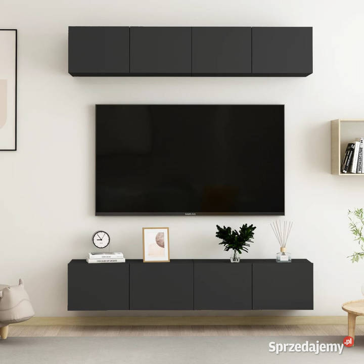 Szafki TV 4 czarne 80x30x30 materiał Warszawa