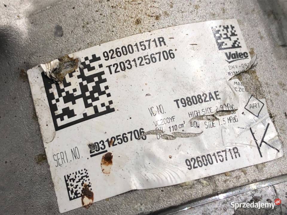 SPRĘŻARKA KLIMATYZACJI DACIA DUSTER 926001571R