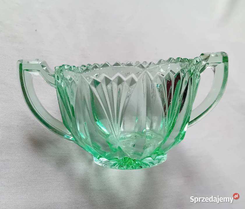 Zielona cukierniczka art deco Karhula Finlandia Koźminek