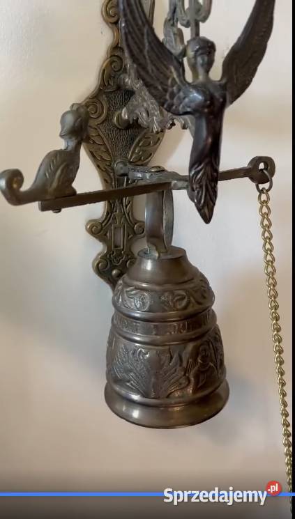 Piękny stary unikalny mosiężny dzwon ze Szwecji Antyki Warszawa