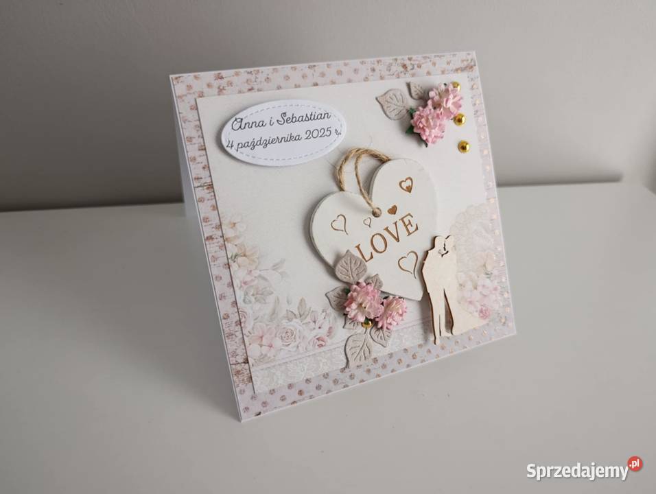 Personalizowana kartka ślubna ręcznie wykonana łódzkie Łódź sprzedam
