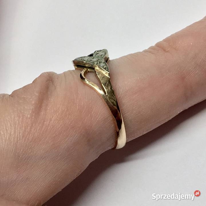 Złoty PIERŚCIONEK 585 14K BIAŁE i RÓŻOWE złoto Pierścionki mazowieckie