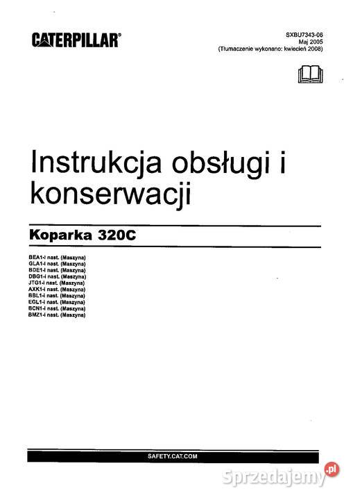 Instrukcja obsługi DTR CATERPILLAR 320C Kraków